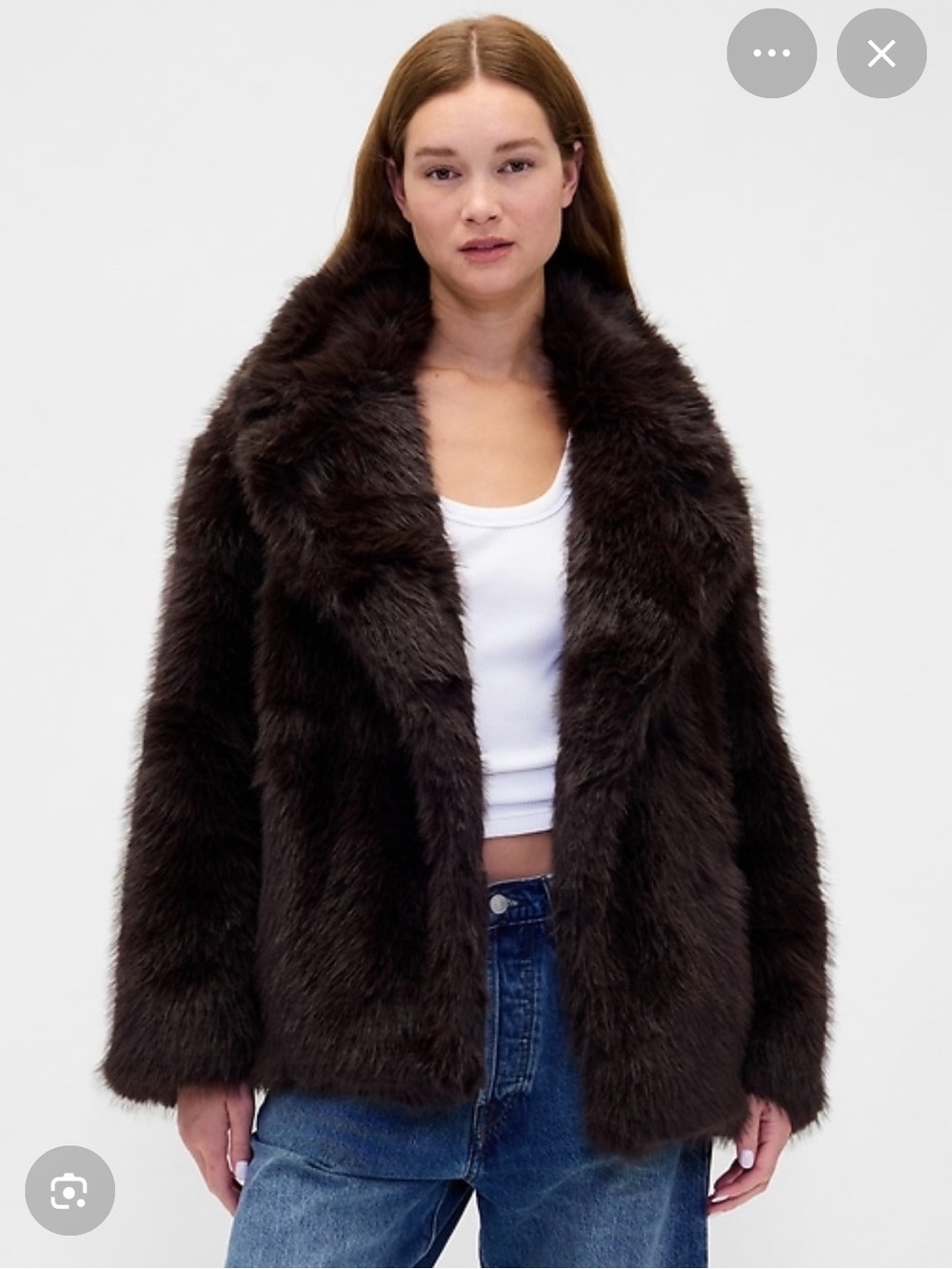 NWT Gap Faux Fur Terra Brown Coat Sz Medium (#843310)